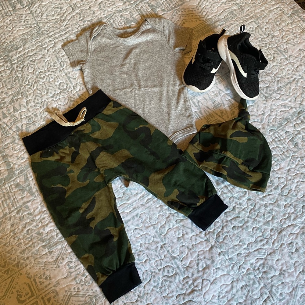 Camo Jogger Outfit- Bonus Shoes!